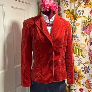 Peck & Peck Rich Pumpkin Velvet Blazer